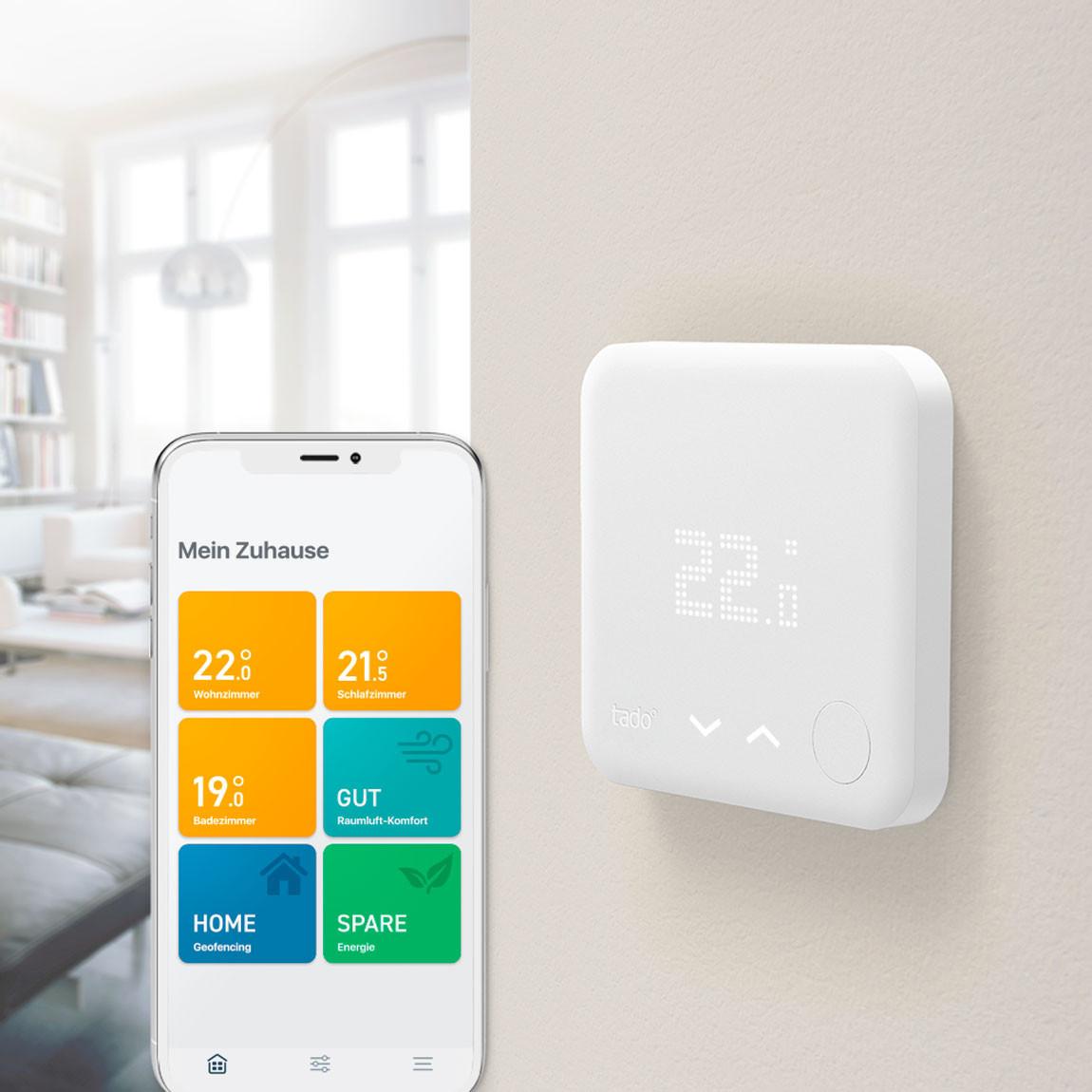 tado° Smartes Thermostat an Wand mit App 